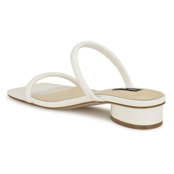 Nine West Morella White Slide Sandals Womens Size 9 Square Toe Minimalist Summer - Picture 9 of 11